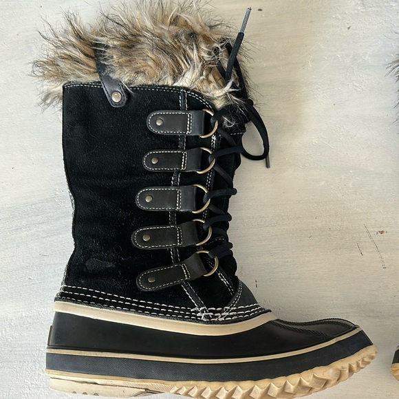 Sorel Women’s Joan of Arctic Waterproof Winter Boots Black Suede Rubber Size 7 - Picture 3 of 16